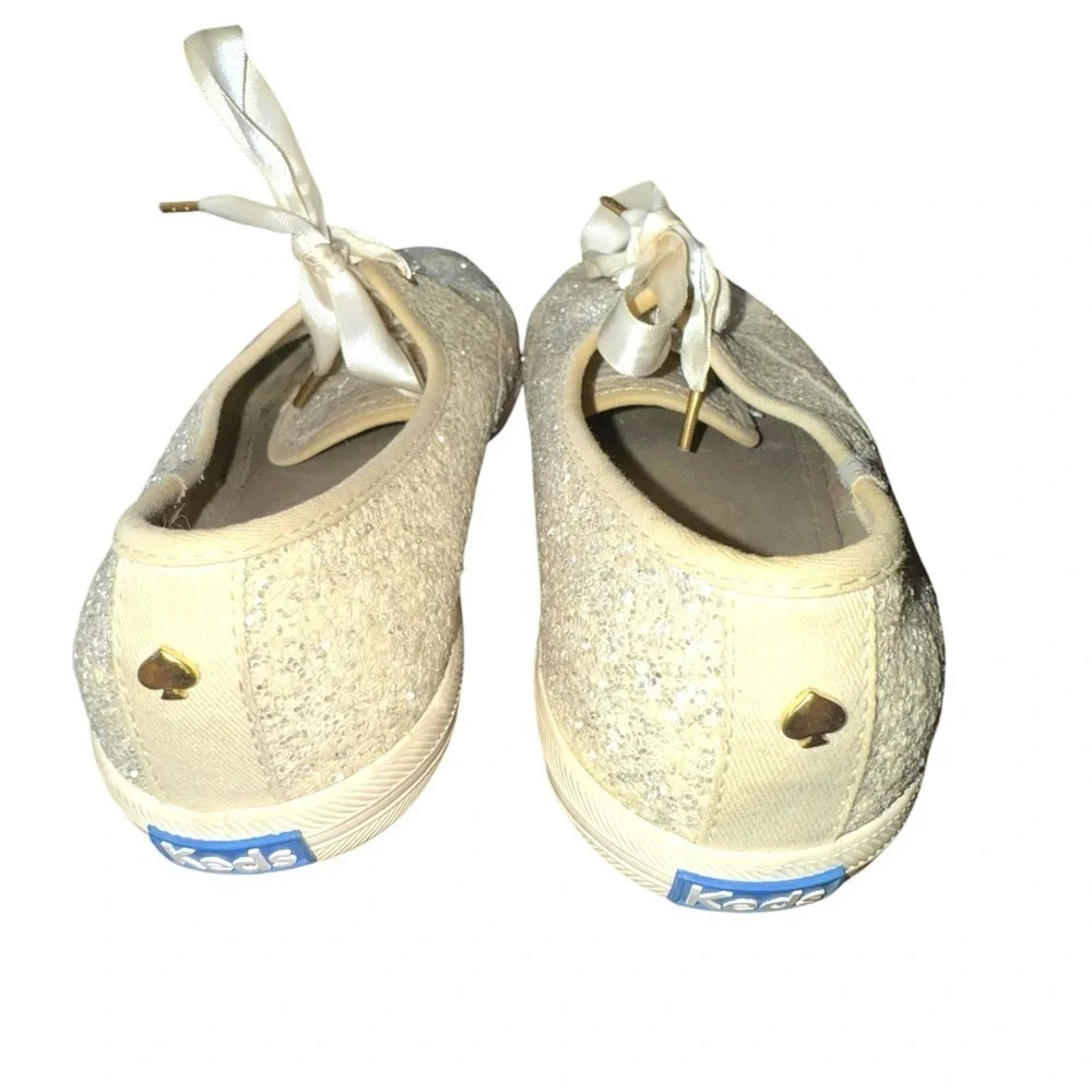 Kate Spade Cream Glitter Keds Sneakers